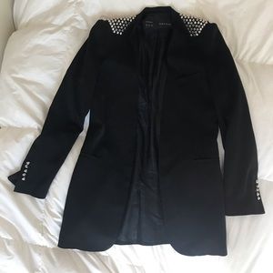 Zara Studded Shoulder Blazer